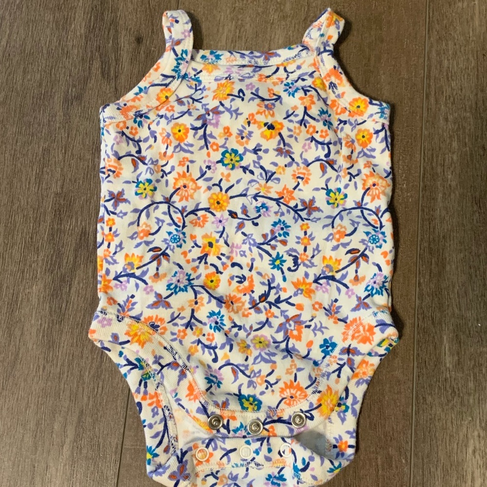 Floral tank onesie